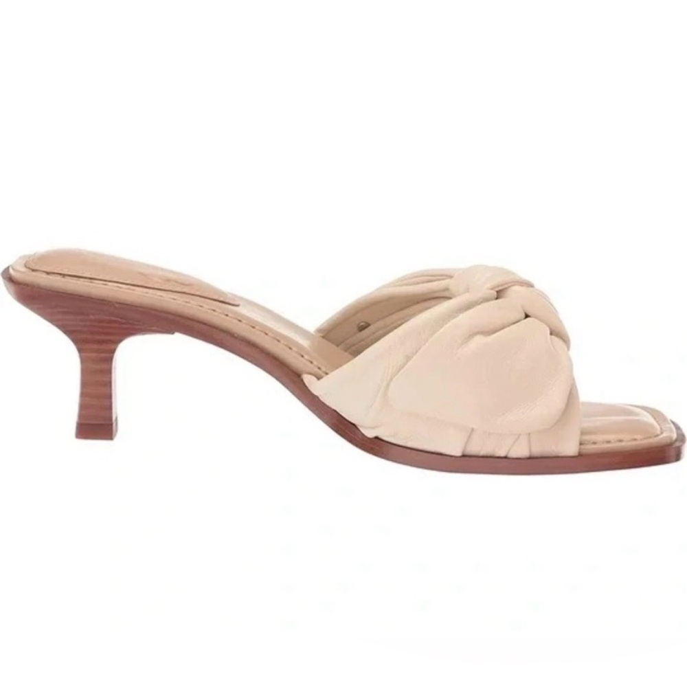 SAM EDELMAN Women's Darcie Ivory LEATHER Bow Kitten Heels Sandals Size 8.5 NWT - Picture 2 of 11